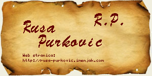 Rusa Purković vizit kartica